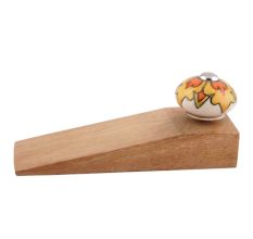 2 Pieces Mustard Ceramic Flower Door Stopper